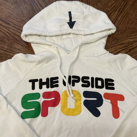 The Upside Women Set Yoga Dark Leggings White Cropped Top Hoodie Sports Size 8 - Picture 8 of 16